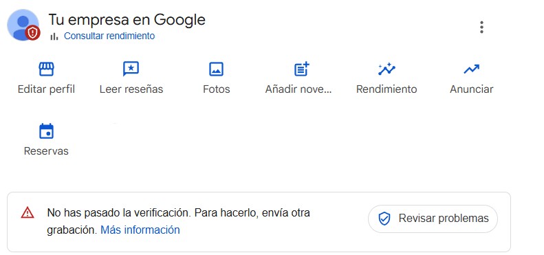verificacion por video no pasada